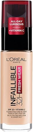 L´Oréal Paris, Base de maquillaje liquída de larga duración, Infallible 32h Freswear