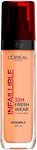 L´Oréal Paris, Base de maquillaje liquída de larga duración, Infallible 32h Freswear