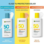 Garnier Super UV Protector Solar Facial Fluido Anti Imperfecciones con Acido Salicilico, Textura Invisible y Ligera, 40ml