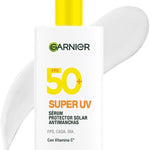 Garnier Super UV Protector Solar Facial Fluido Anti Oleosidad con Vitamina C, con Textura Invisible y Ligera, 40ml
