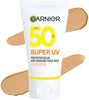 Garnier Super UV Protector Solar Facial Toque Seco Efecto Mate Con Color Tono Claro, Textura Ligera Gel Crema Hidratante con Vitamina C, 40ml