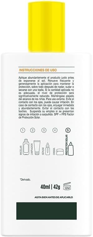 Garnier Super UV Protector Solar Facial Fluido Acabado Luminoso con Textura Invisible y Ligera, 40ml