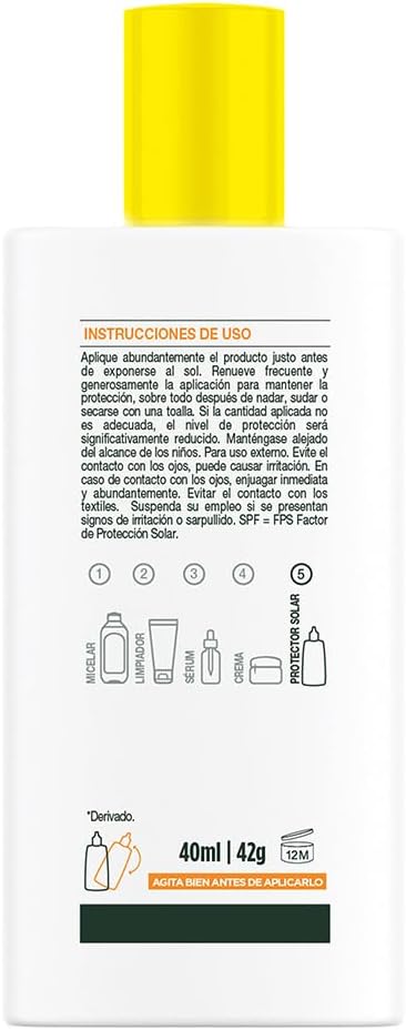 Garnier Super UV Protector Solar Facial Fluido Anti Oleosidad con Vitamina C, con Textura Invisible y Ligera, 40ml