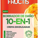 Garnier Fructis Crema para Peinar Sin Enjuague Borrador de Daño, largo perfecto crema 10 en 1, 300ml