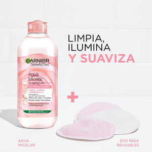 Garnier Skin Active Agua micelar desmaquillante con Agua de Rosas, 400ml.