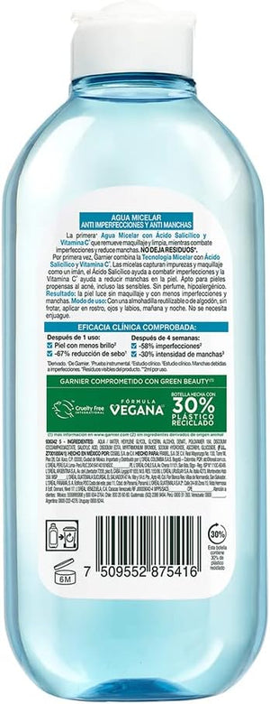 Garnier Skin Active Agua Micelar Anti Acne, 400 ml