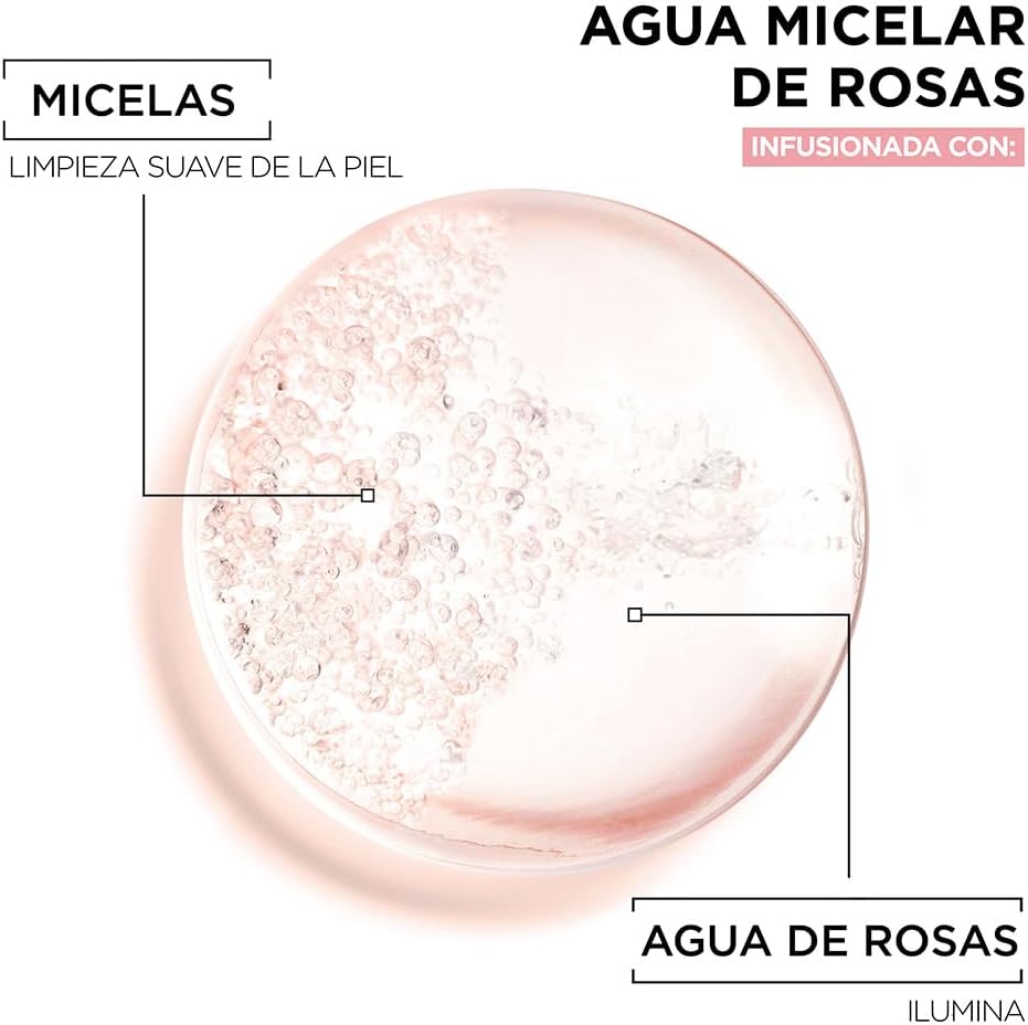 Garnier Skin Active Agua micelar desmaquillante con Agua de Rosas, 400ml.