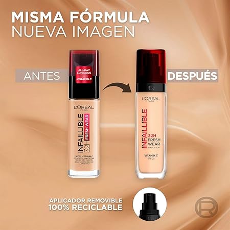 L´Oréal Paris, Base de maquillaje liquída de larga duración, Infallible 32h Freswear