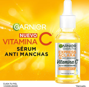 Garnier Express Aclara Sérum facial Anti manchas con Vitamina C, 30ml.