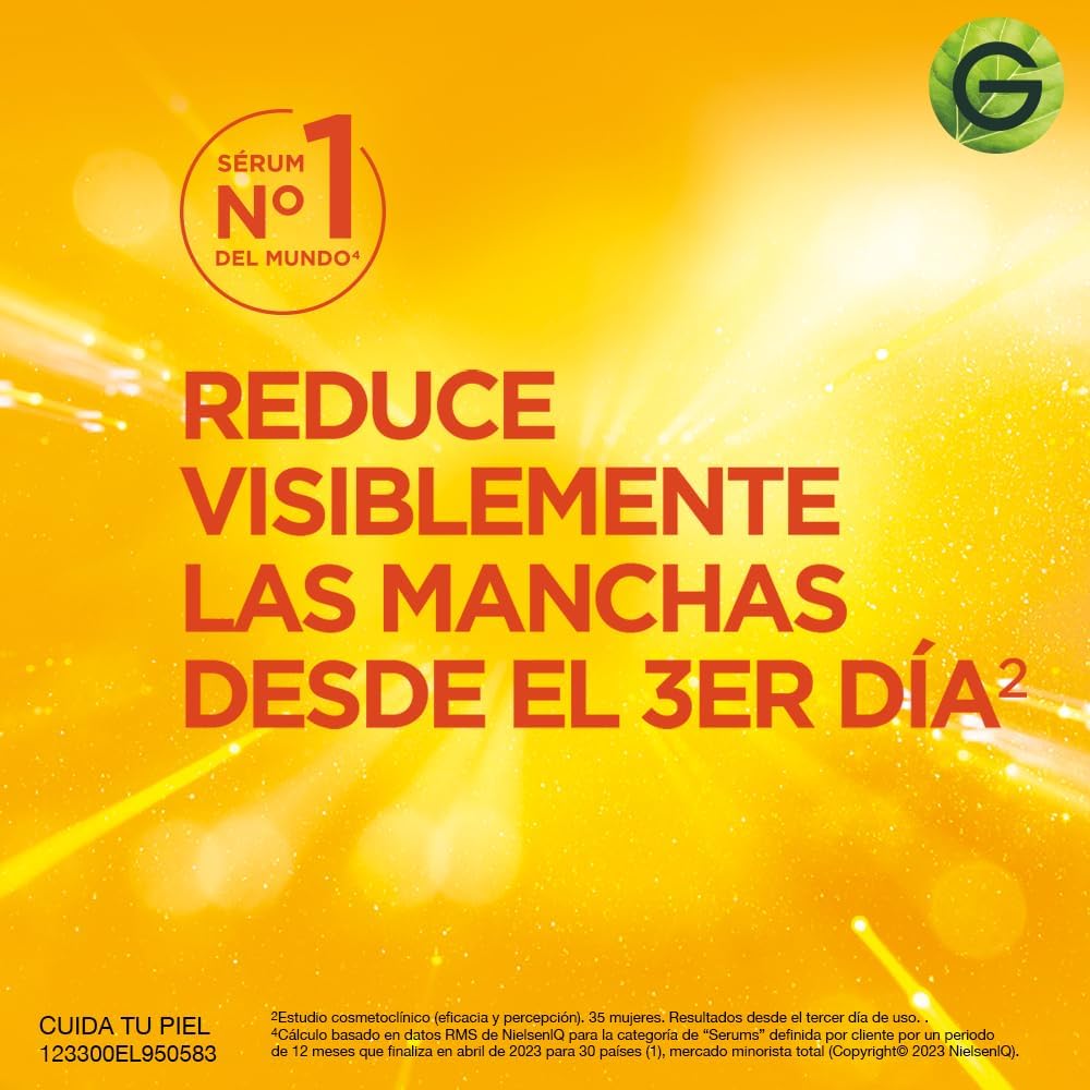 Garnier Express Aclara Sérum facial Anti manchas con Vitamina C, 30ml.