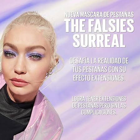 Maybelline The Falsies Surreal Extensions - Máscara de pestañas a prueba de agua, voluminizadora, alargamiento, maquillaje muy negro