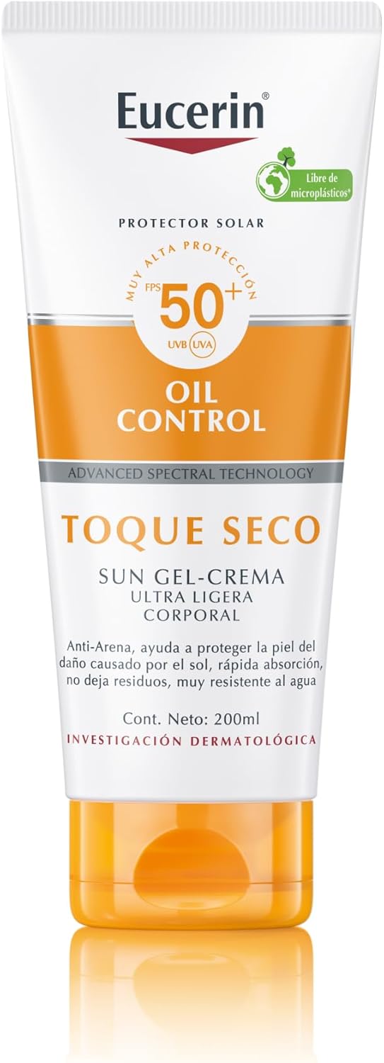 Eucerin Protector Solar Corporal Gel Cremal Oil Control FPS50 200ml Toque Seco