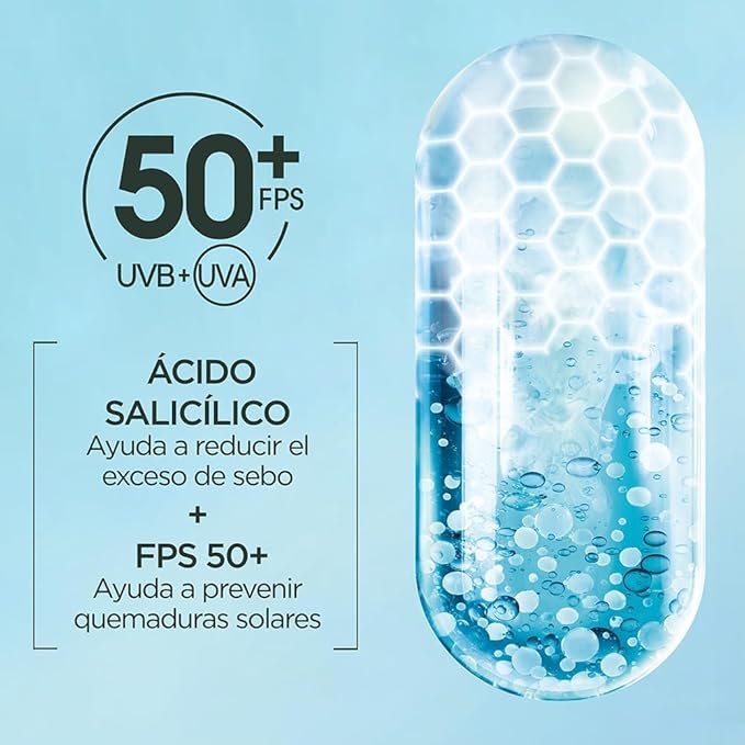 Garnier Super UV Protector Solar Facial Fluido Anti Imperfecciones con Acido Salicilico, Textura Invisible y Ligera, 40ml