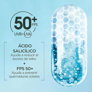 Garnier Super UV Protector Solar Facial Fluido Anti Imperfecciones con Acido Salicilico, Textura Invisible y Ligera, 40ml