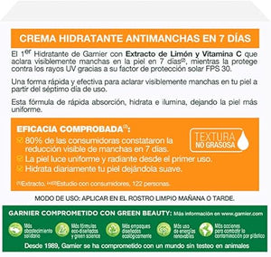 Garnier Skin Active Face Express Aclara Crema hidratante, tono uniforme con FPS30, 50 ml
