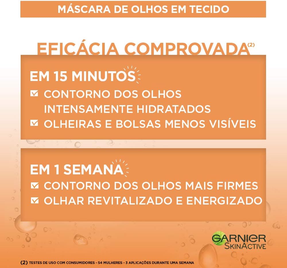 Garnier Skin Naturals Face Mascarilla facial en tela para ojos anti arrugas con naranja