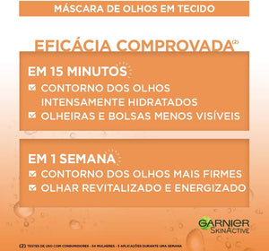 Garnier Skin Naturals Face Mascarilla facial en tela para ojos anti arrugas con naranja