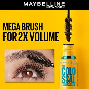 Maybelline Volume Express Colossal Mascara A Prueba de Agua, color Negro