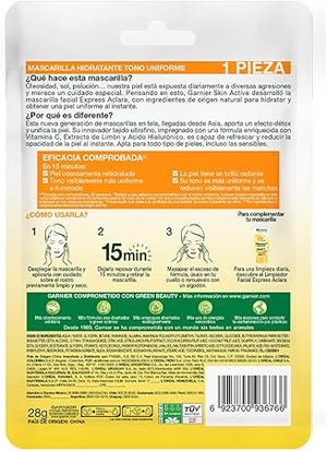 Garnier Skin Active, Mascarilla Facial en Tela, 28 g