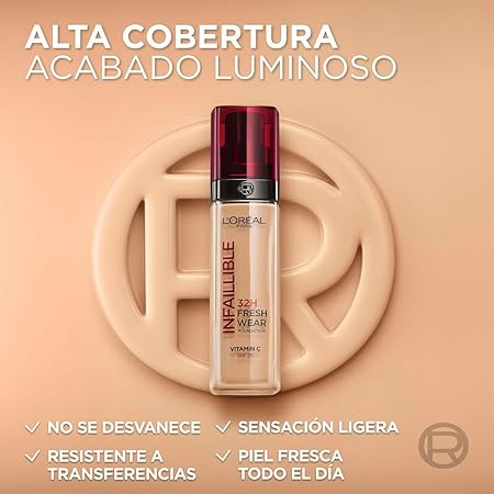 L´Oréal Paris, Base de maquillaje liquída de larga duración, Infallible 32h Freswear
