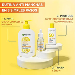 Garnier Super UV Protector Solar Facial Fluido Acabado Luminoso con Textura Invisible y Ligera, 40ml