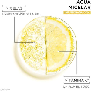 Garnier Express Aclara Agua micelar desmaquillante con Vitamina C Tono Uniforme, 400ml.