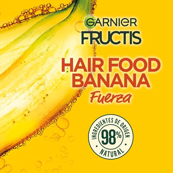 Garnier Fructis Hair Food Banana Mascarilla Fuerza para cabello débil, 350 ml.