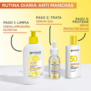 Garnier Skin Active Express Aclara Vitamina C Gel Limpiador Facial, Crema Hidratante 250ml