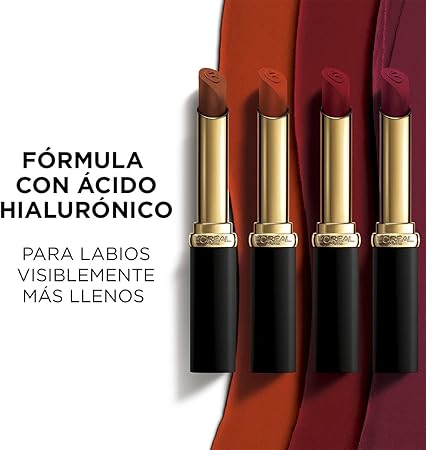 L'Oréal Paris Labial en Barra Mate con Ácido Hialurónico, Color Riche Intense Volume Matte