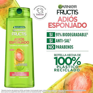 Garnier Fructis Adiós Esponjado Shampoo Disciplinante Antifrizz 650 ml