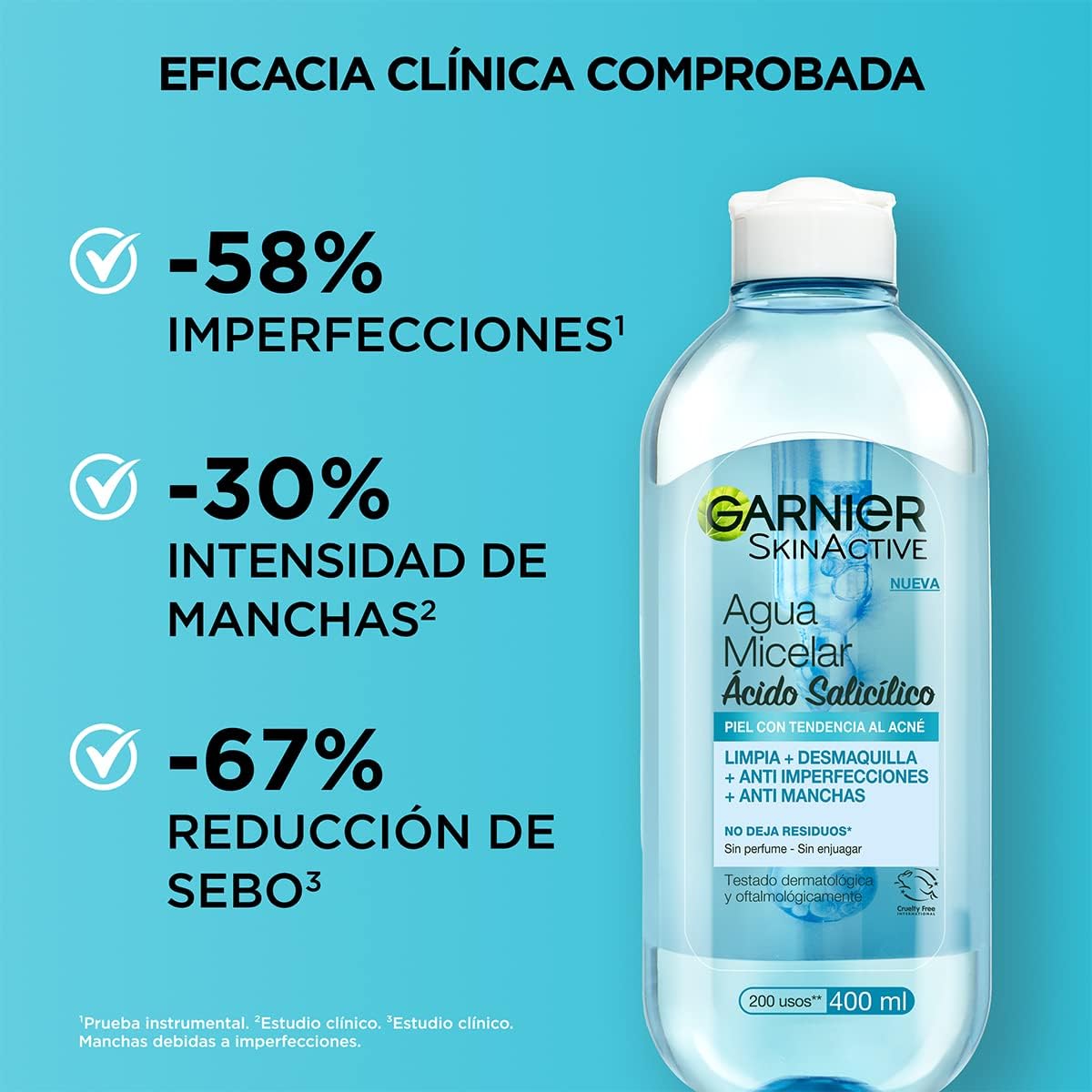 Garnier Skin Active Agua Micelar Anti Acne, 400 ml