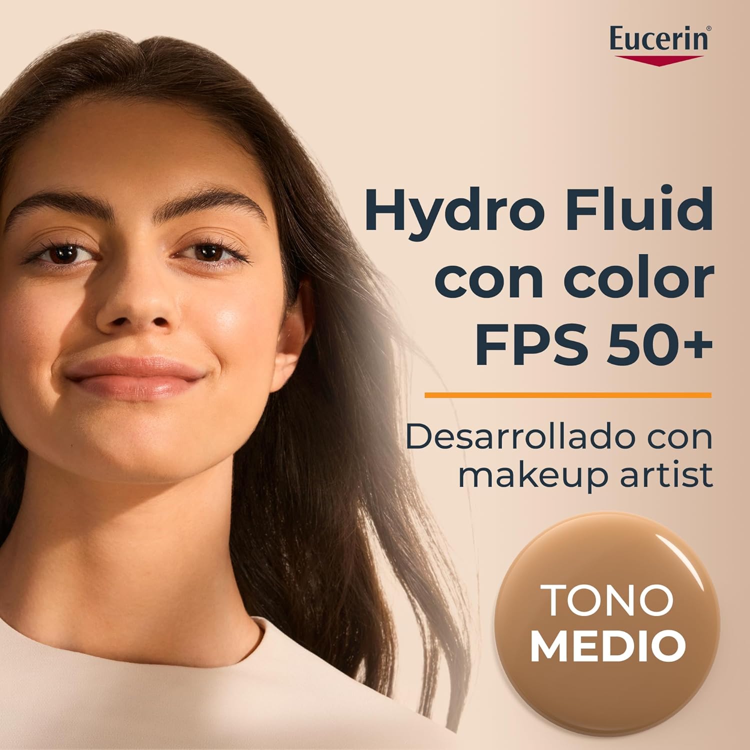 Eucerin Sun Face Hydro-Fluid FPS 50 + Tono Medio 50ml Protector Solar Facial