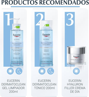 Eucerin Gel Limpiador Facial DermatoClean para piel normal a mixta, 200ml