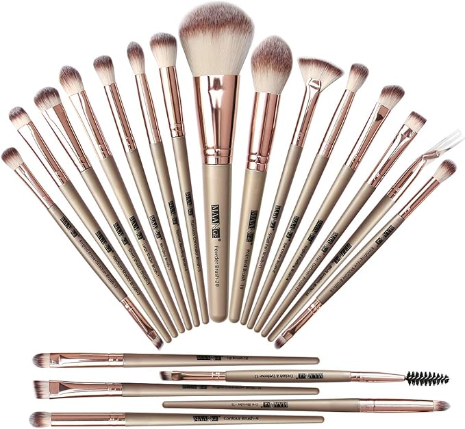 Brochas de Maquillaje 20 Piezas Set de Brochas para Maquillaje Profesionales Brochas Faciales Maquillaje