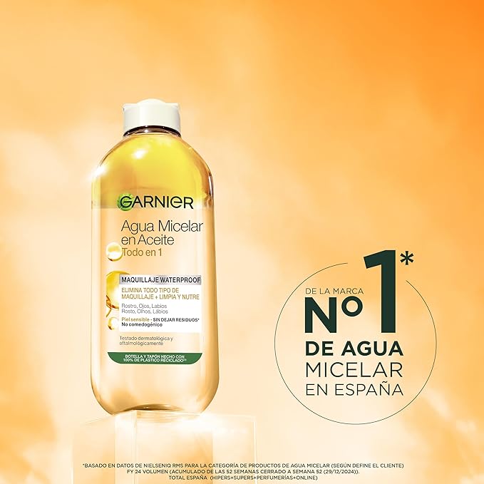 Garnier Skin Active Agua micelar desmaquillante bifásica, 400ml.