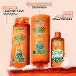 GARNIER Kit Rutina 3 packs Fructis Borrador de Daño y control Grasa: Shampoo 650ml + Acondicionador 650ml + Crema para peinar 300ml
