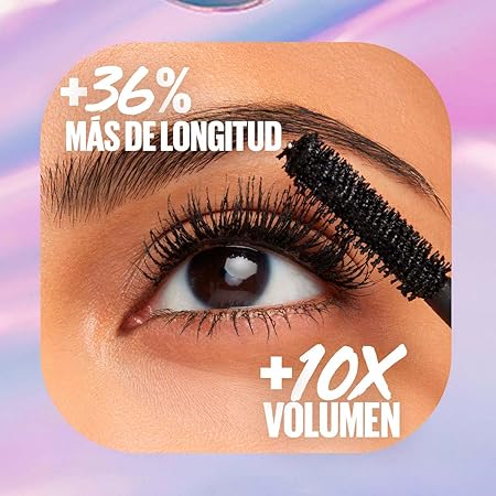 Maybelline The Falsies Surreal Extensions - Máscara de pestañas a prueba de agua, voluminizadora, alargamiento, maquillaje muy negro