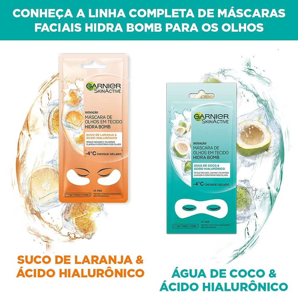 Garnier Skin Naturals Face Mascarilla facial en tela para ojos anti arrugas con naranja