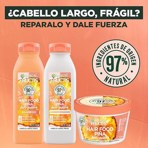 Kit Garnier Fructis Hair Food Piña Rutina Completa Anti-quiebre, Shampoo 300ml, Acondicionador 300ml y Mascarilla 350ml, 3 piezas