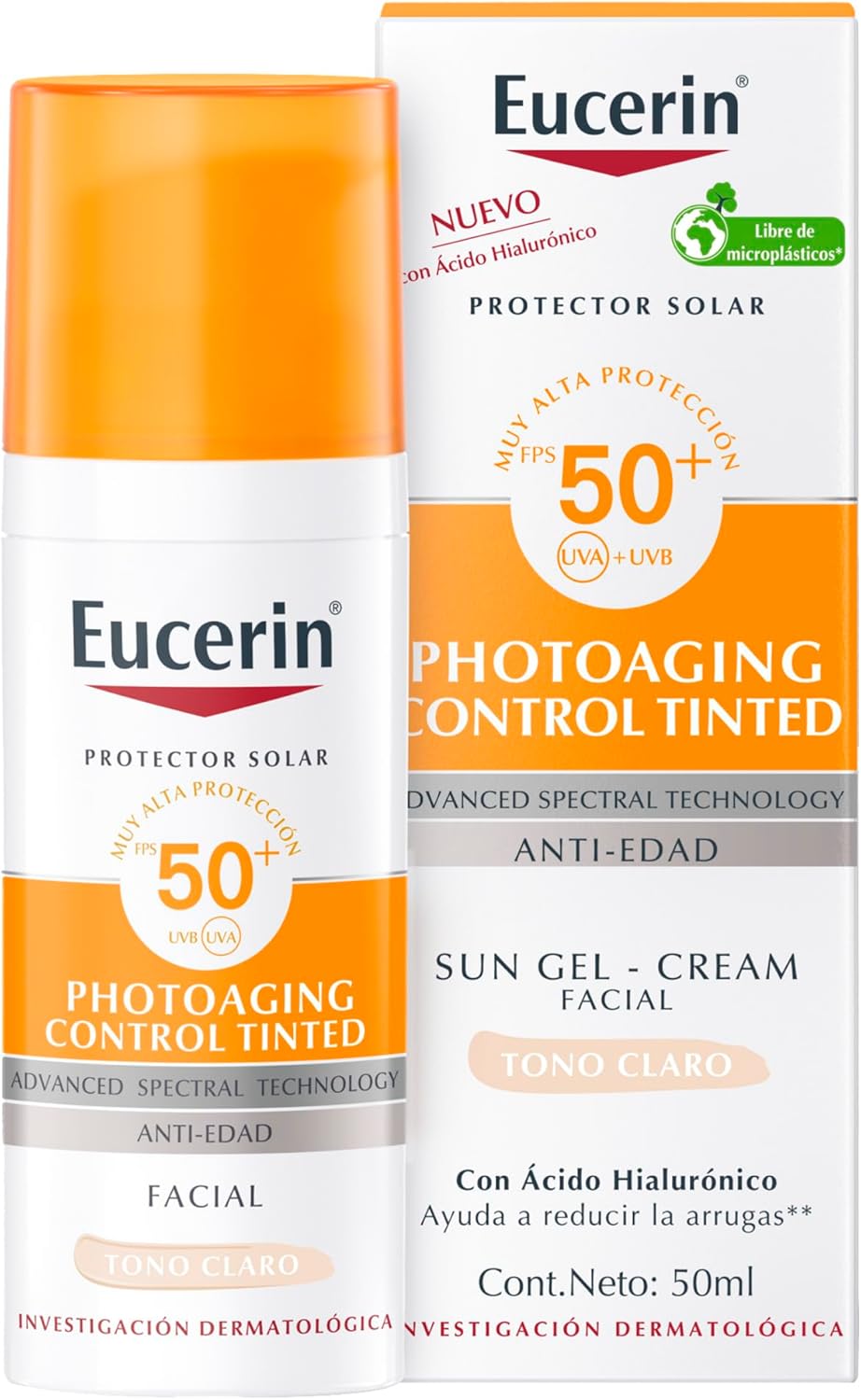 Eucerin Protector solar facial FPS 50+ CC Cream tono claro, Sun Creme, 50ml