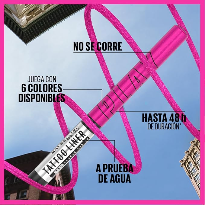 Maybelline Delineador Liquido de Colores Tattoo Liner Play