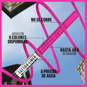 Maybelline Delineador Liquido de Colores Tattoo Liner Play