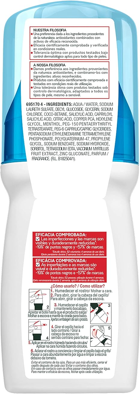 Garnier Skin Naturals Face Gel Exfocepillo Pureactive, 150 Ml