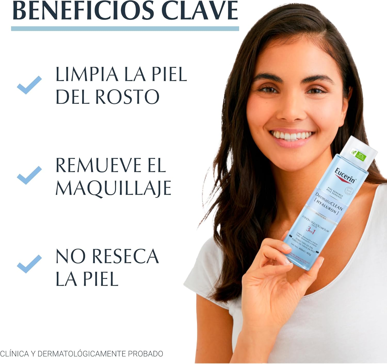 Eucerin Loción Micelar Facial DermatoClean para Todo tipo de piel, 200ml