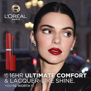 L'Oréal Paris Laque Resistance, labial líquido con acabado brillante de larga duración, 5ml