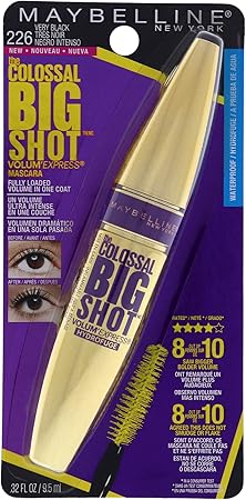 Maybelline Mascara para Pestanas a Prueba de Agua,The Colossal Big Shot, Very Black, 9.5 ml