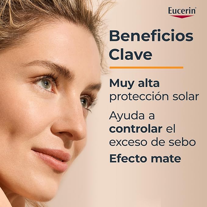 Eucerin Protector solar facial efecto mate toque seco Oil Control, , 50 ml