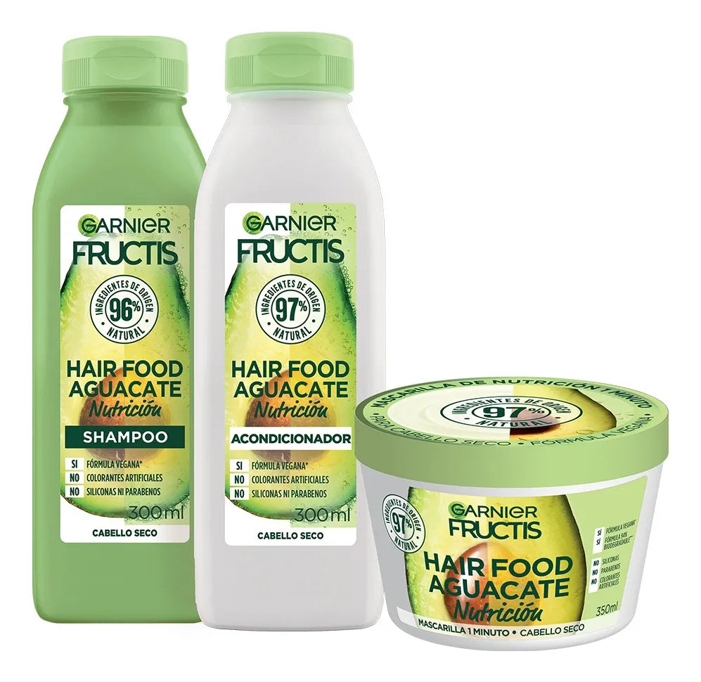 Garnier Fructis Hair Food Aguacate Mascarilla Nutrición para cabello seco, 350 ml.