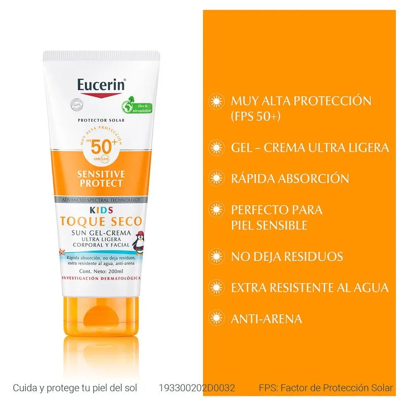 Eucerin Sun Kids Loción Corporal Piel Sensible Fps50+ 200ml