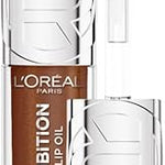 L'Oréal Paris, Plump Ambition lip oil para labios glossy, brillo labial voluminizador con ácido hialurónico